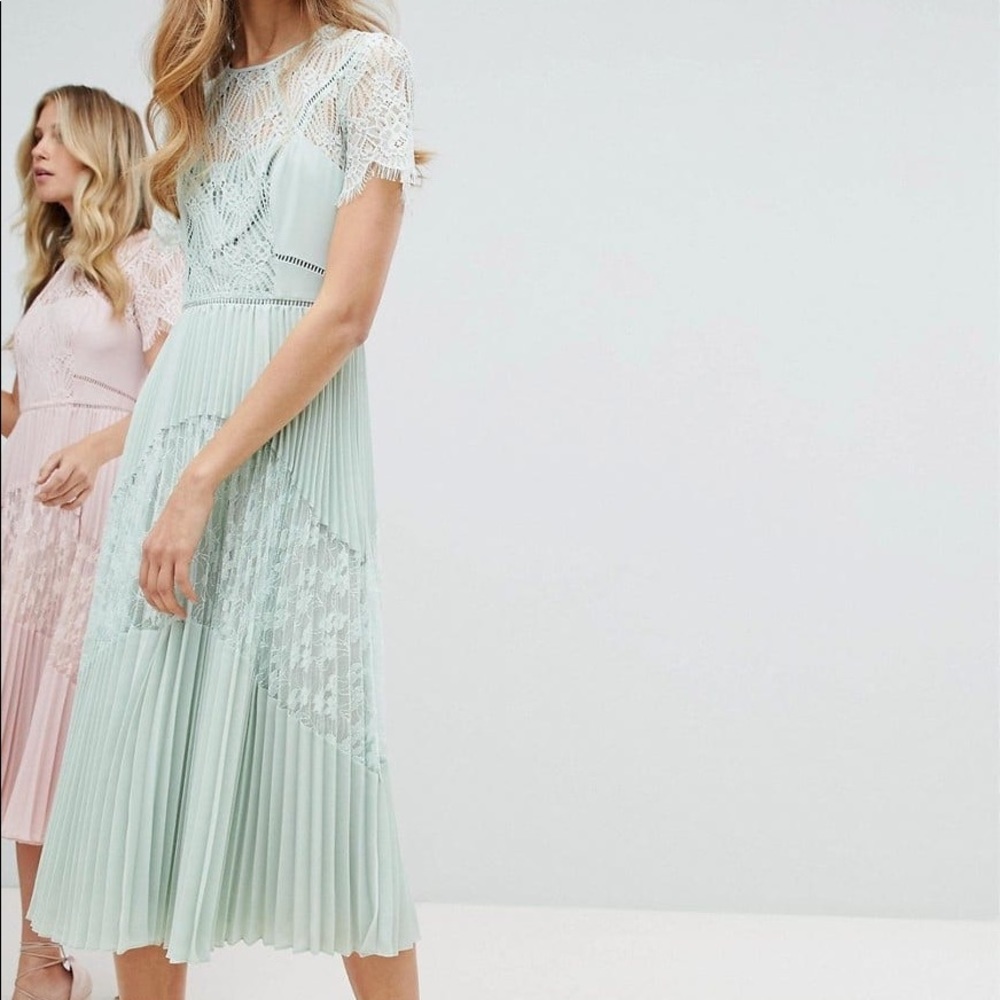 UK Whistles Mint Green Midi Dress -Size 6 (NWT)